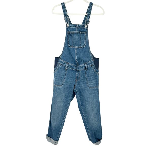 Old Navy Womens Elastic Side Maternity Straight Jeans Denim Overalls Size 2 Blue - Picture 2 of 10